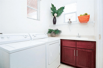 Separate laundry room with full size washer and dryer